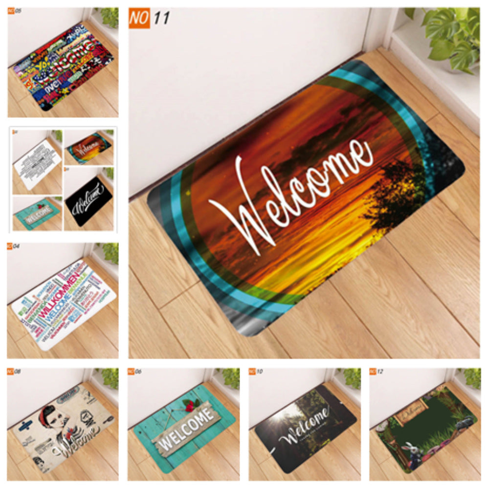 Welcome Cross-Border Flannel Mat