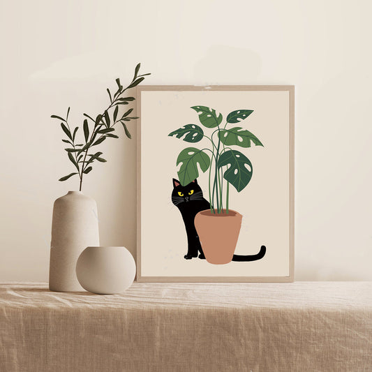 Cat Wall Cute Canvas Painting